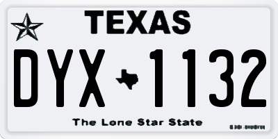 TX license plate DYX1132