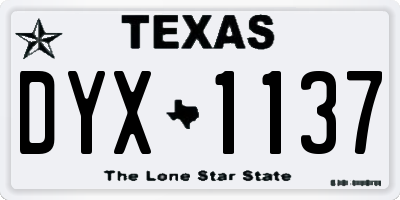 TX license plate DYX1137