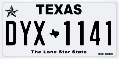TX license plate DYX1141