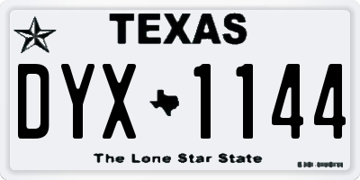 TX license plate DYX1144