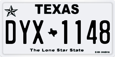 TX license plate DYX1148