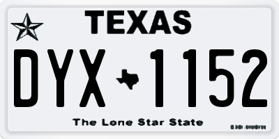 TX license plate DYX1152
