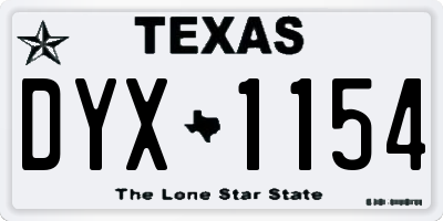 TX license plate DYX1154