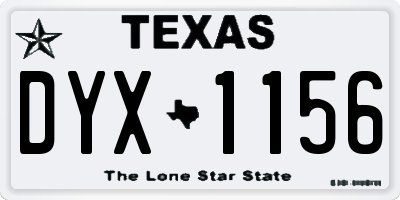 TX license plate DYX1156