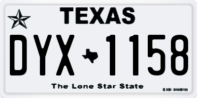 TX license plate DYX1158