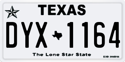 TX license plate DYX1164