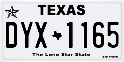 TX license plate DYX1165
