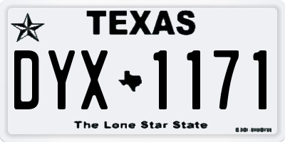 TX license plate DYX1171