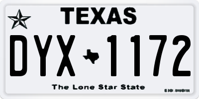 TX license plate DYX1172
