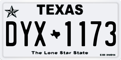 TX license plate DYX1173
