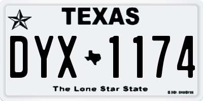 TX license plate DYX1174