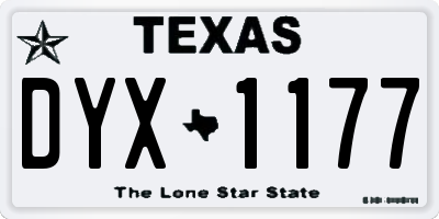 TX license plate DYX1177