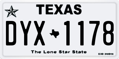 TX license plate DYX1178