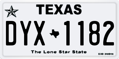 TX license plate DYX1182