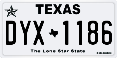 TX license plate DYX1186