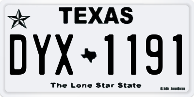 TX license plate DYX1191