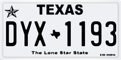TX license plate DYX1193