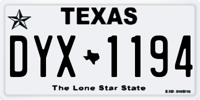 TX license plate DYX1194