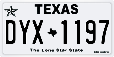 TX license plate DYX1197