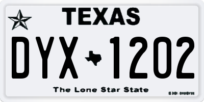 TX license plate DYX1202