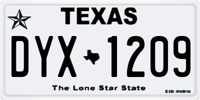TX license plate DYX1209