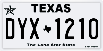 TX license plate DYX1210