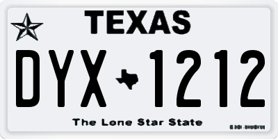 TX license plate DYX1212