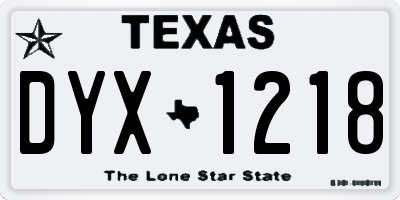 TX license plate DYX1218