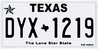 TX license plate DYX1219
