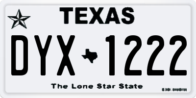 TX license plate DYX1222
