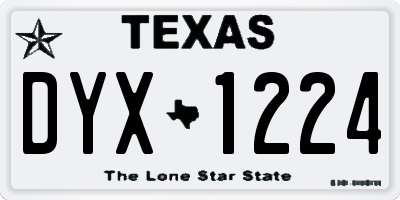 TX license plate DYX1224