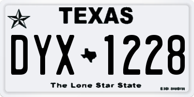TX license plate DYX1228