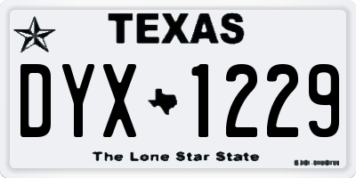 TX license plate DYX1229