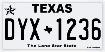 TX license plate DYX1236