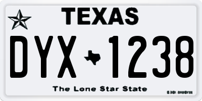 TX license plate DYX1238