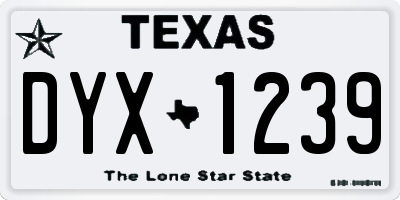 TX license plate DYX1239