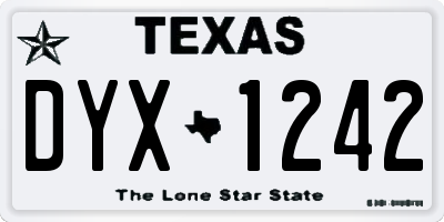 TX license plate DYX1242