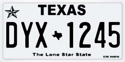 TX license plate DYX1245