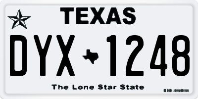 TX license plate DYX1248