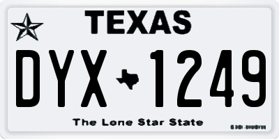 TX license plate DYX1249