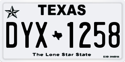 TX license plate DYX1258