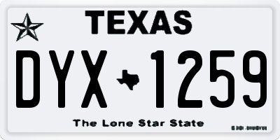 TX license plate DYX1259