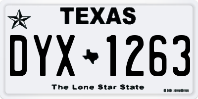 TX license plate DYX1263