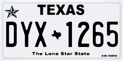 TX license plate DYX1265