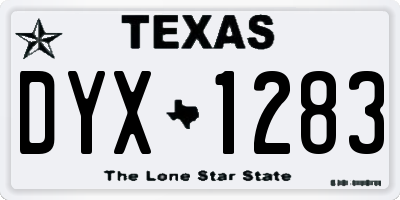 TX license plate DYX1283