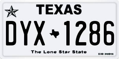 TX license plate DYX1286