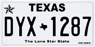 TX license plate DYX1287