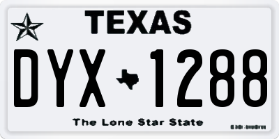TX license plate DYX1288