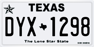 TX license plate DYX1298