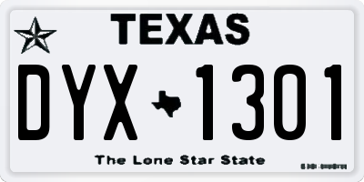 TX license plate DYX1301